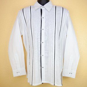 MaryCoco Textiles White Adult Linen Guayabera (S)